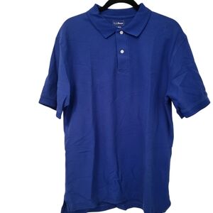 LL Bean Polo Shirt Blue sz M